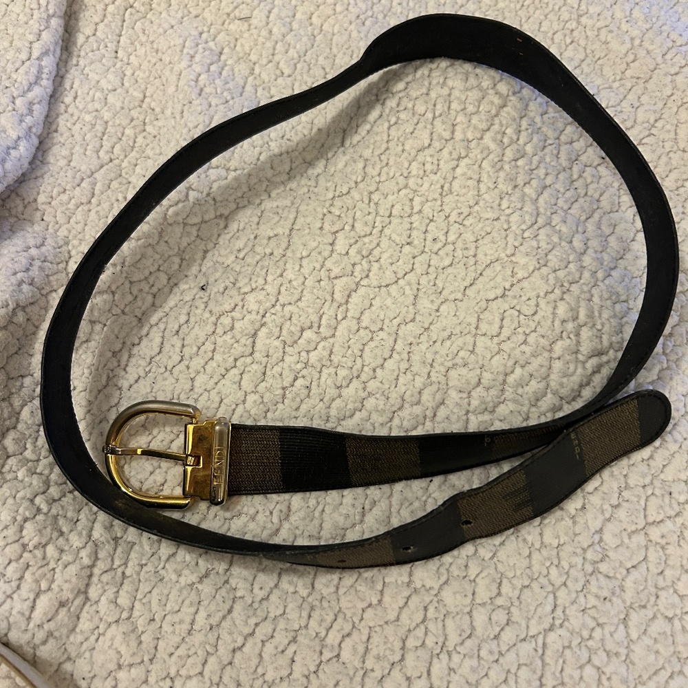 Fendi brown and black belt